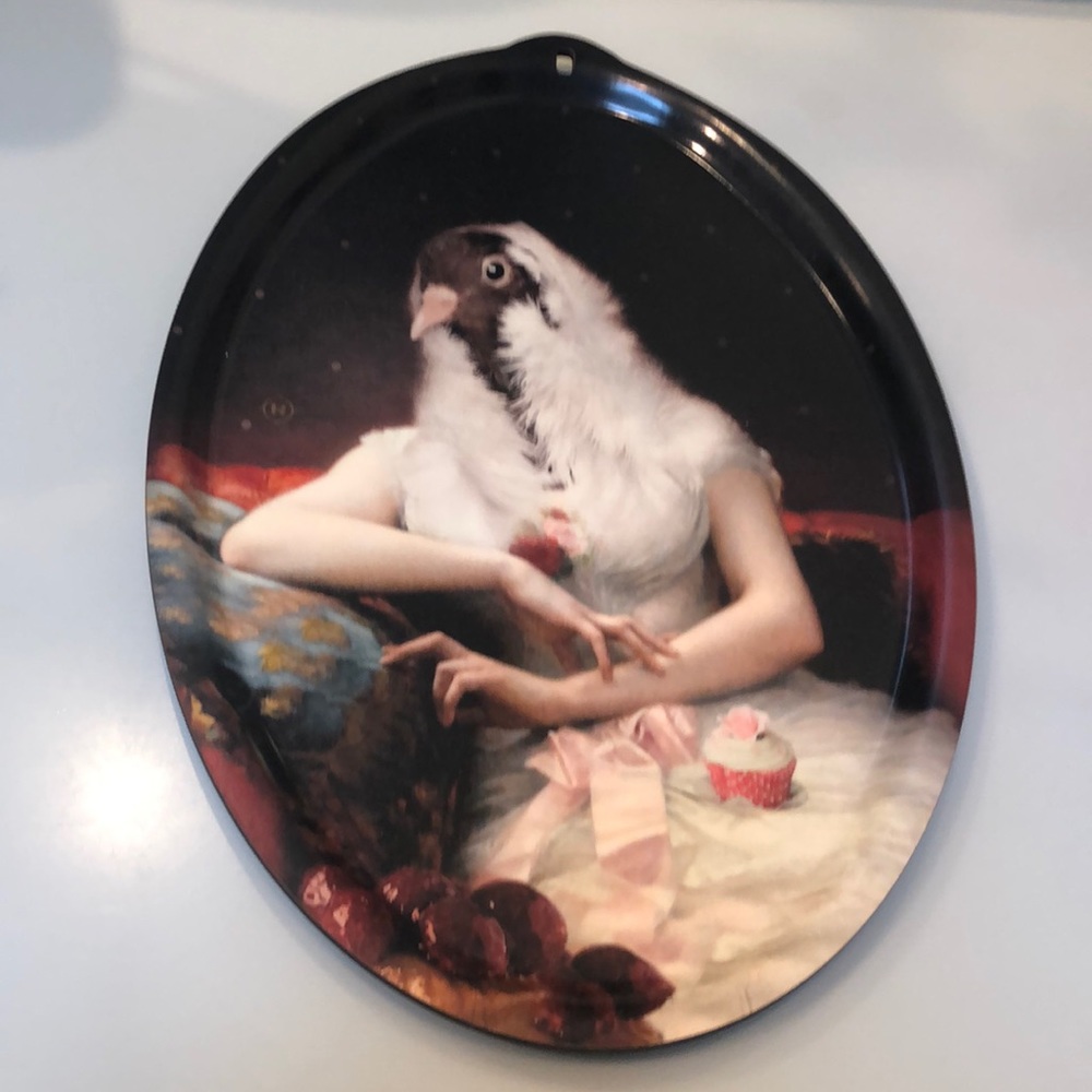 IBRIDE Rosita Pigeon small oval Wall Tray Art Masterwork (1 pc)